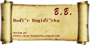 Boér Boglárka névjegykártya